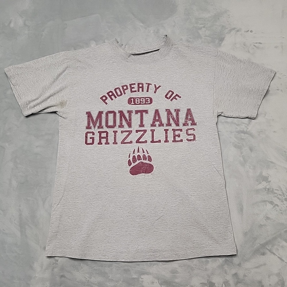 Montana Grizzlies Shirt Mens Large Gray Property Of 1893 NCAA Football Tee